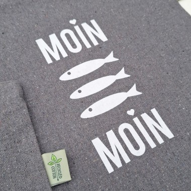 Baumwollbeutel "Moin Moin Fische" aus recycelter Baumwolle