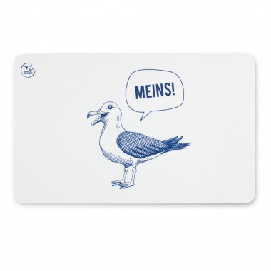 Bow & Hummingbird Frühstücksbrettchen Melamin Möwe mit Spruch „Meins!“ 23,5 × 14,5 cm