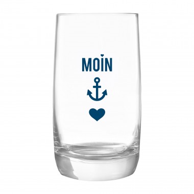 Kristallglas, Longdrinkglas "Moin-Anker-Herz" made in EU
