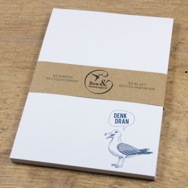 Bow & Hummingbird Maritimer Notizblock aus Recyclingpapier im 2er Set