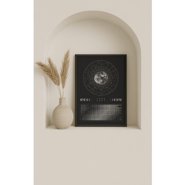 Mondkalender 2027 Poster schwarz // ShellyCreates