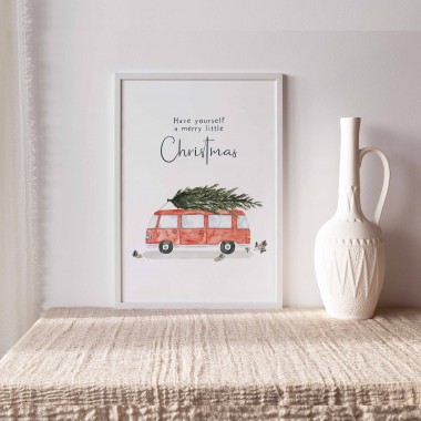  Paperlandscape | Aquarell Kunstdruck | Weihnachtscamper | Weihnachtsposter | verschiedene Größen 
