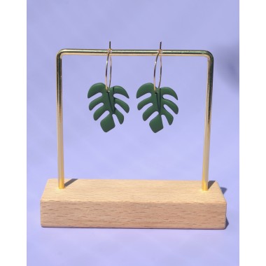 Handgefertigte 18K Creolen mit Blatt-Detail | Santoclay