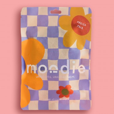 Flowerempower Dreierpack von moodie x waschbare Stilleinlagen - 3 Paar