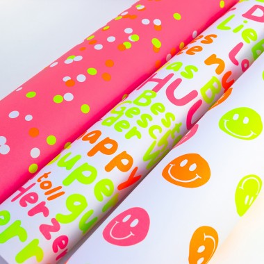 Bow & Hummingbird Geschenkpapier "Neon Konfetti" aus Recyclingpapier