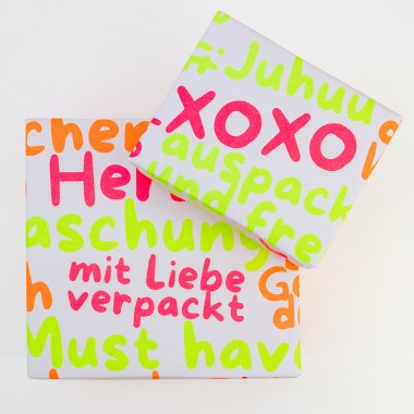 Hallo Neon Geschenkpapier-Set