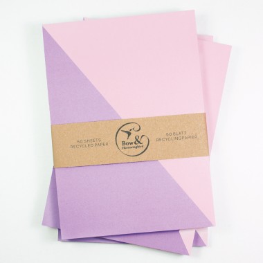 Notizblock-Set Herz/Karo/Diagonal - 3er Set in A6 aus Recyclingpapier