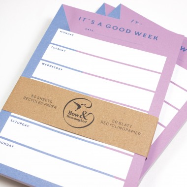 Notizblock-Set „It’s a good day & It’s a good week“ – 2er Set in A6 aus Recyclingpapier