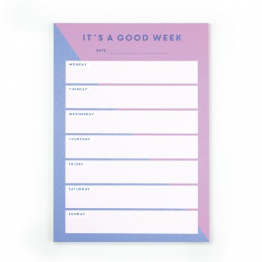 Notizblock-Set „It’s a good day & It’s a good week“ – 2er Set in A6 aus Recyclingpapier