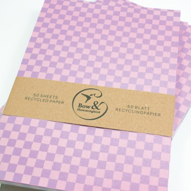 Notizblock-Set Herz/Karo/Diagonal - 3er Set in A6 aus Recyclingpapier