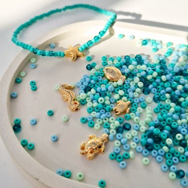 DIY Perlenset für Armbänder und Ringe - Meereswelt