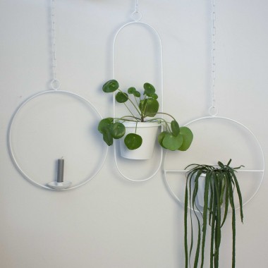 adorist - Hängetopf, Dekoring mit Blumentopf "Hanging Garden" Oval, weiß