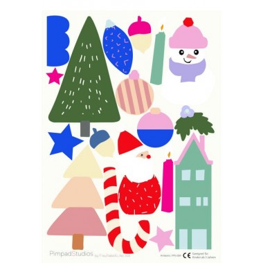 Pimpad Sticker Set "Christmas No2" (2 Bögen Aufkleber, umweltfreundlich, wiederverwendbar, DIY)