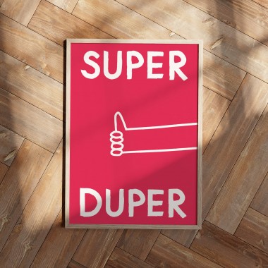 vonSUSI Fine Art Poster mit Grafik "Super" in rose, Din A4-A1