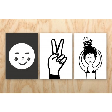Postkarte – Print (DIN A5), Funny Faces 03