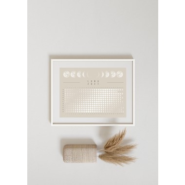 Mondkalender 2027 Poster Beige // ShellyCreates