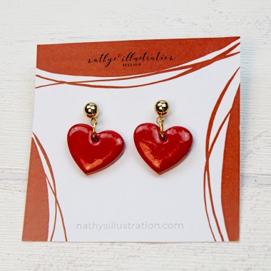 nathys_illustration Ohrringe "Rosenherz" 1,5 cm Unikat