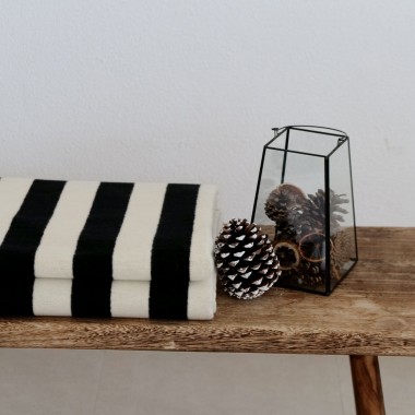 Bio-Baumwolldecke SVEA - weiche Kuscheldecke mit Streifen - RIEMA 