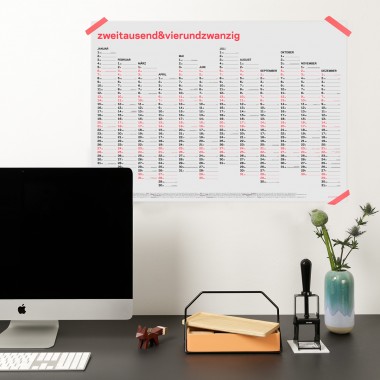 zweitausend&vierundzwanzig - A1 Wandkalender 2024 - Korall