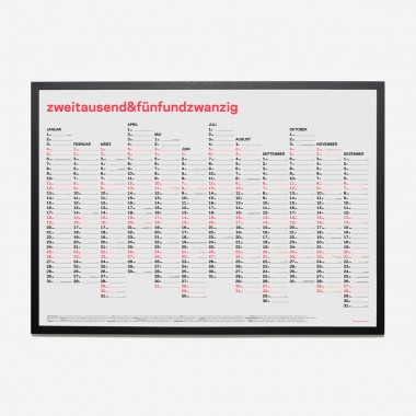 zweitausend&fünfundzwanzig - A1 Wandkalender 2025 - Korall