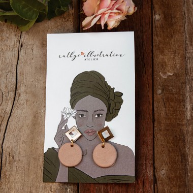 nathys_illustration - "rosewood circle" stilvolle Ohrringe 1,5cm