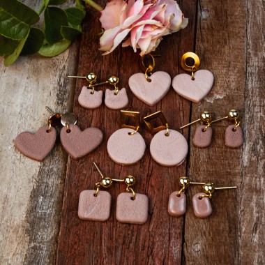 nathys_illustration - Ohrringe "rosewood heard bright" 1,5cm