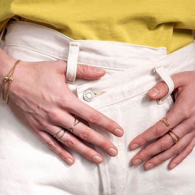 related by objects - lunar ring basic - 925 Sterlingsilber weiß rhodiniert 