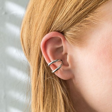 related by objects - lunar earcuff bold - 925 Sterlingsilber - fein versilbert 