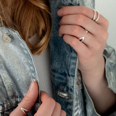 related by objects - lunar bold ring - 925 Sterlingsilber - feinversilbert 