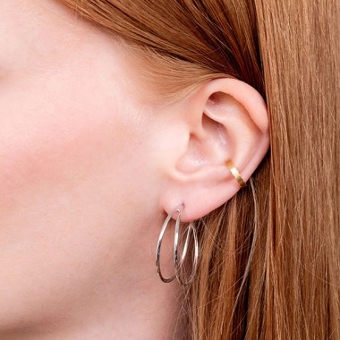 related by objects - lunar creole big - 925 Sterlingsilber 18k goldplattiert