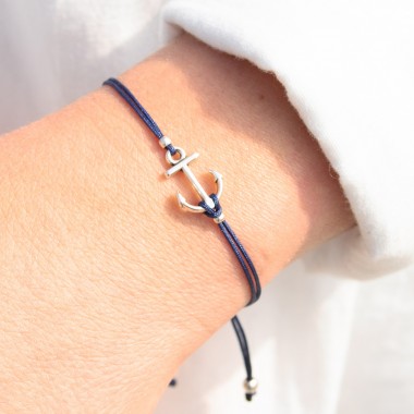 Bow & Hummingbird Armband auf Karte - Anker Versilbert - Meer Erinnerungen