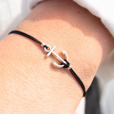 Bow & Hummingbird Armband auf Karte - Anker Versilbert - Meer Erinnerungen
