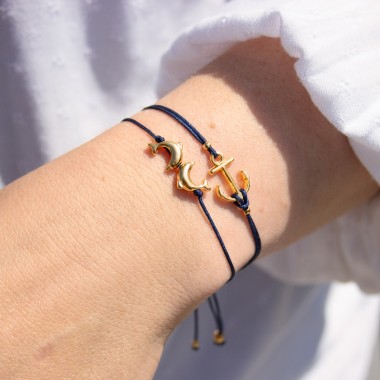 Armband auf Karte - Delfine - Wir Zwei sind ein gutes Team