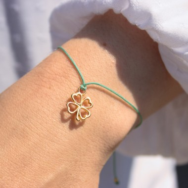 Armband auf Karte - Kleeblatt - Glück