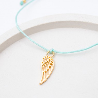Bow & Hummingbird Schutzengel Armband „Ich schenke dir einen Schutzengel“ – Glücksbringer mit Engelsflügel, 24 Karat vergoldet

