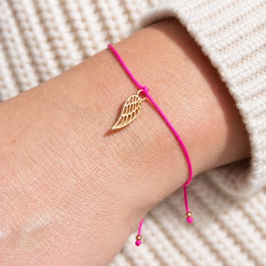 Bow & Hummingbird Schutzengel Armband „Ich schenke dir einen Schutzengel“ – Glücksbringer mit Engelsflügel, 24 Karat vergoldet
