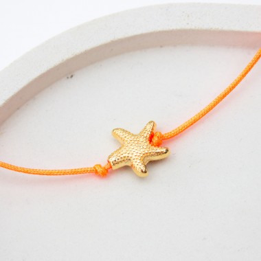 Bow & Hummingbird Armband auf Karte - Seesternchen - Meeresrauschen - 24 Karat vergoldet