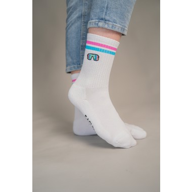 schnelle Brille | Bestickte Bio Baumwoll Socken