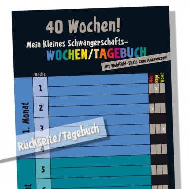 Schwangerschaftskalender mit Mini-Tagebuch | Variante „Regenbogen“ | 280 Tage | beidseitig bedruckt