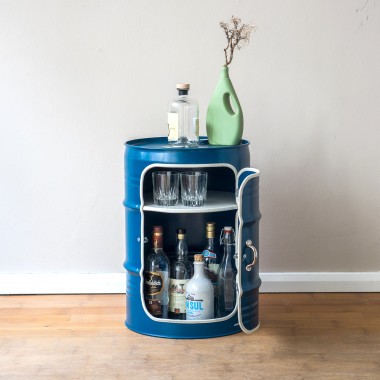 Lockengelöt - Minibar mit Tür - aus Hamburger Ölfässern