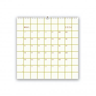 Großer Wandkalender 2026, quadratisch 50x50 - SANS.