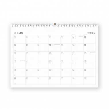 Kalender 2027 mit Aufklebern A4/A3 - SANS.