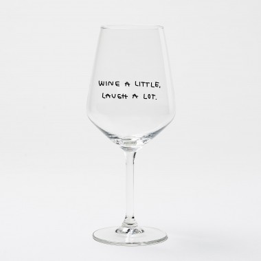"Wine A Little, Laugh A Lot" Weinglas by Johanna Schwarzer × selekkt