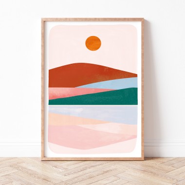 Paperlandscape | Kunstdruck "Bunte Berglandschaft" | Art Print | verschiedene Größen