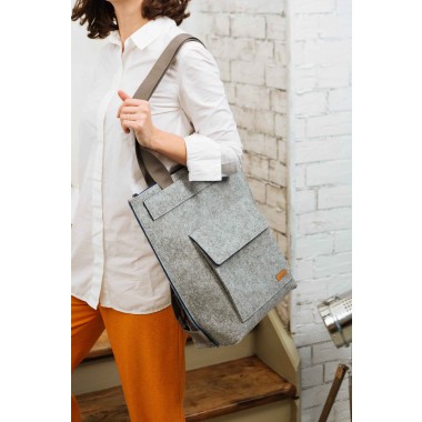 RÅVARE Eleganter Shopper mit Rucksackfunktion, federleichter Taschenrucksack, puristische Rucksacktasche