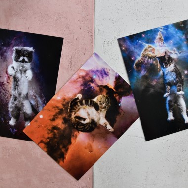"CATS IN SPACE" Postkarten Set