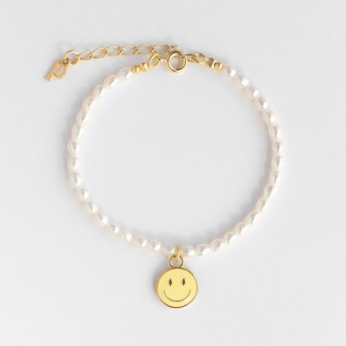Smiley Pearl Bracelet | Armband aus Süßwasserperlen | Paeoni Colors