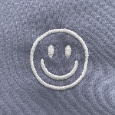 ORGANIC T-SHIRT SMILEY STICK WEISS | UNISEX | LAVENDEL – Studio Schön®