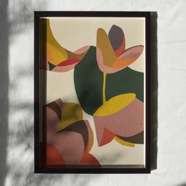 formwiese »Herbstblume« (nachhaltiges A3 Poster, Graspapier, abstrakt, Kunstdruck floral, Blumen, Herbstposter)