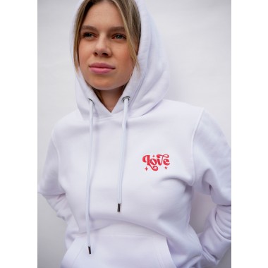 LOVE CONNECTS Hoodie weiss